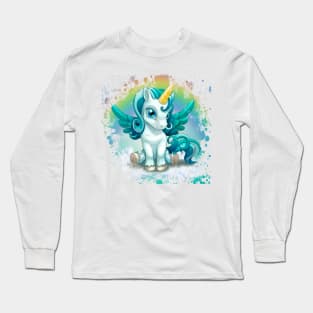 unicorn under the rainbow Long Sleeve T-Shirt